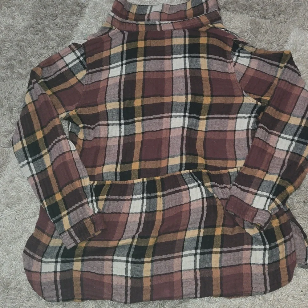 American Eagle Plaid Blouse Sz M - Picture 5 of 5